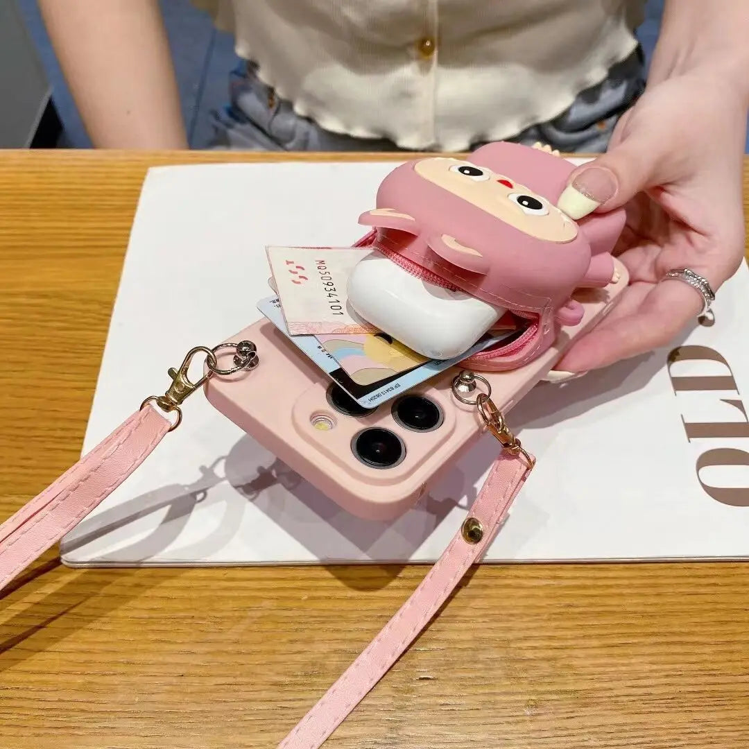 Labubu iPhone Mobile Cover with Wallet Pouch – Dubai Edition