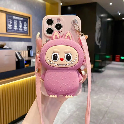 Labubu iPhone Mobile Cover with Wallet Pouch – Dubai Edition