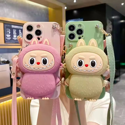 Labubu iPhone Mobile Cover with Wallet Pouch – Dubai Edition
