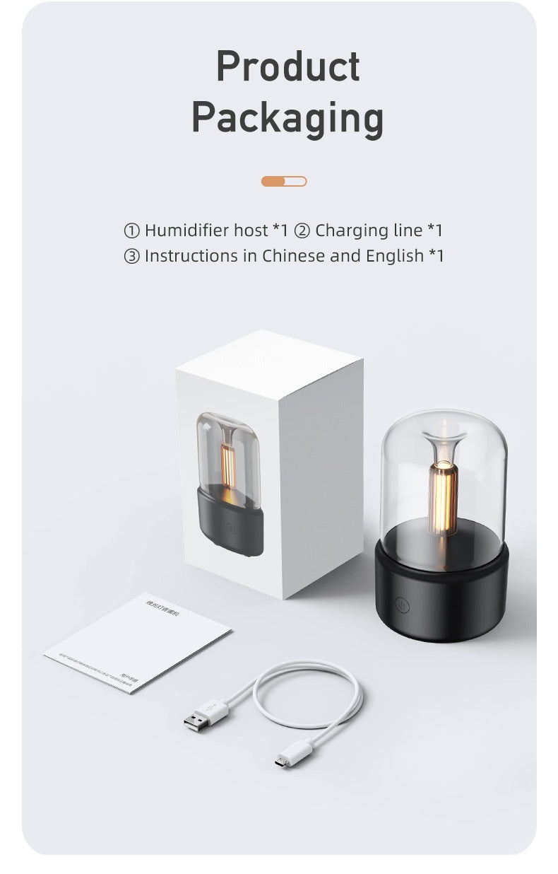 3D Flame Effect Ultrasonic Humidifier & Essential Oil Diffuser